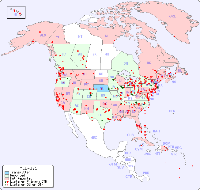 North American Reception Map for MLE-371