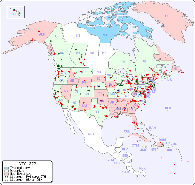 North American Reception Map for YCO-372