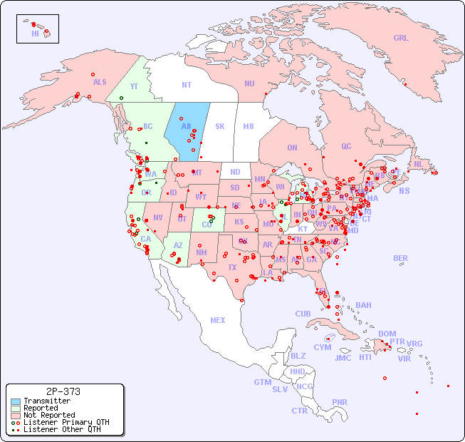North American Reception Map for 2P-373