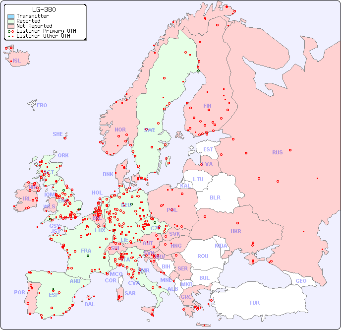 European Reception Map for LG-380