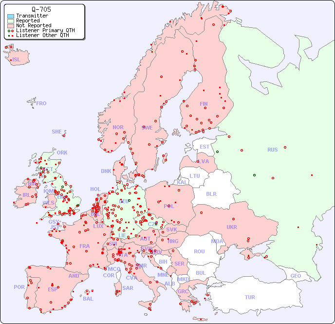 European Reception Map for Q-705