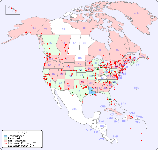 North American Reception Map for LF-375