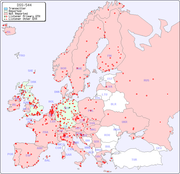 European Reception Map for DSS-544