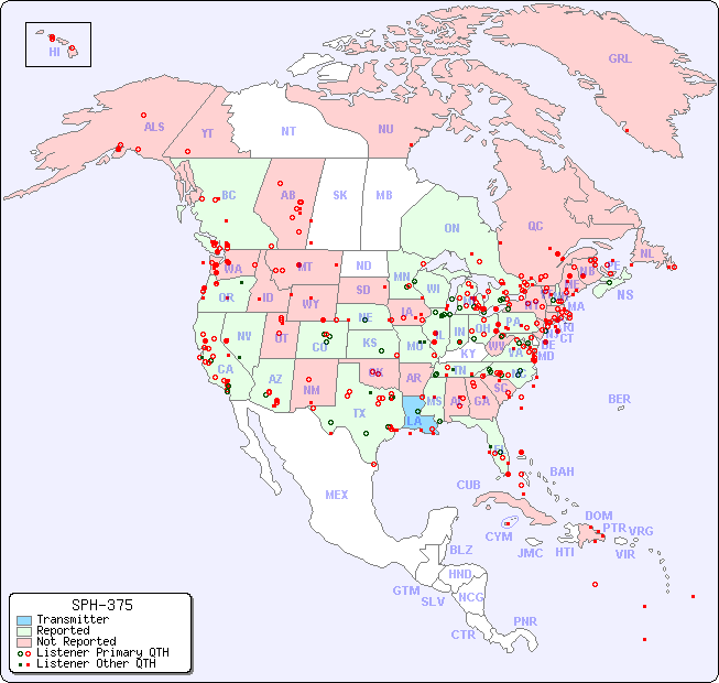 North American Reception Map for SPH-375
