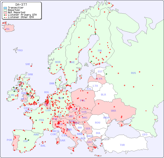 European Reception Map for DA-377