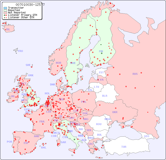 European Reception Map for 007010030-12577