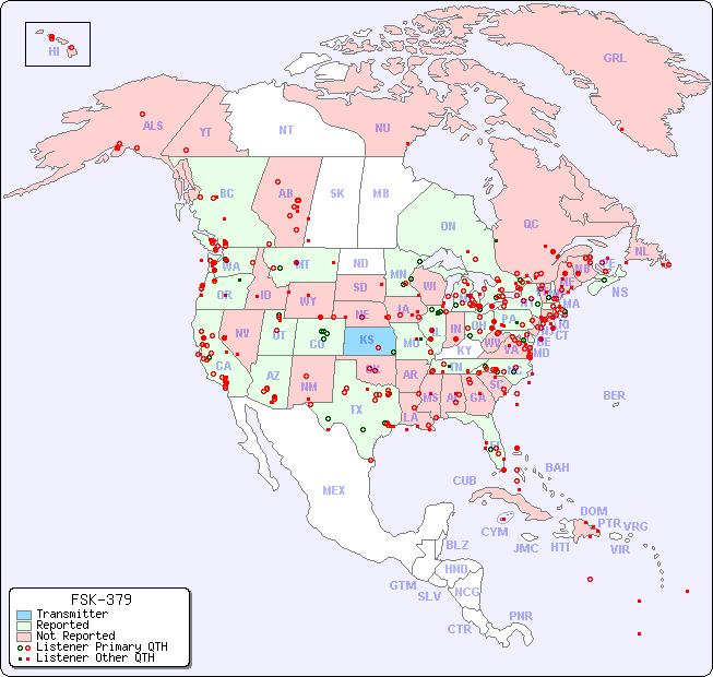 North American Reception Map for FSK-379