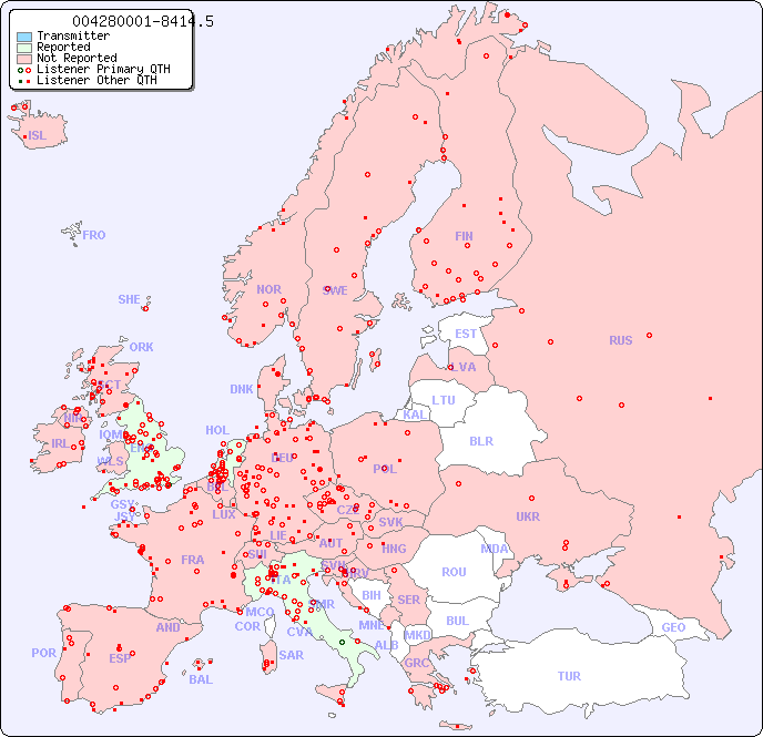 European Reception Map for 004280001-8414.5