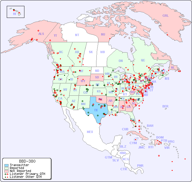 North American Reception Map for BBD-380
