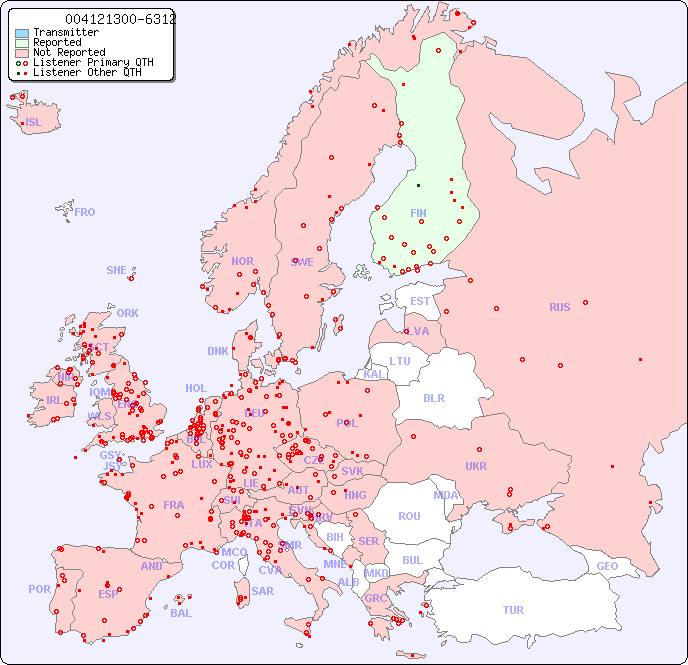 European Reception Map for 004121300-6312