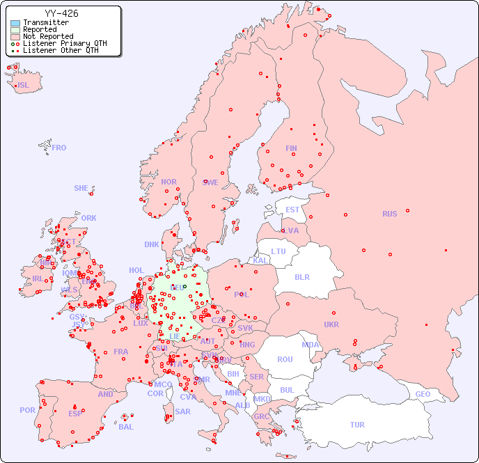 European Reception Map for YY-426