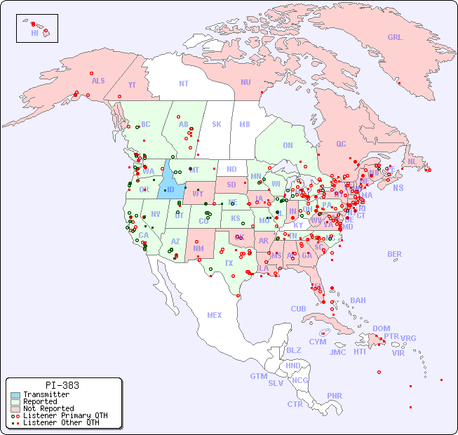 North American Reception Map for PI-383