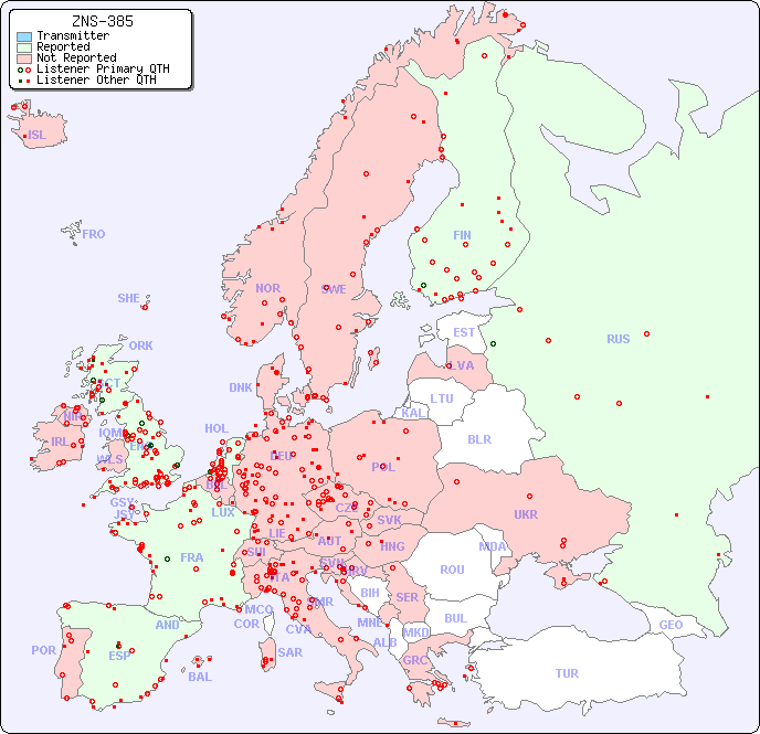 European Reception Map for ZNS-385