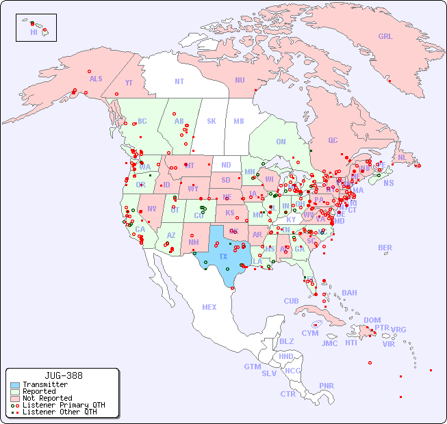 North American Reception Map for JUG-388