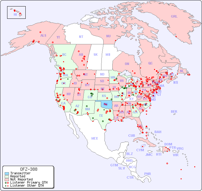 North American Reception Map for OFZ-388