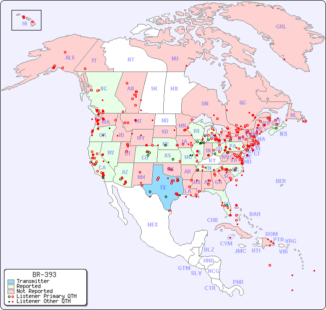 North American Reception Map for BR-393