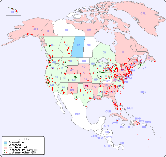 North American Reception Map for L7-395