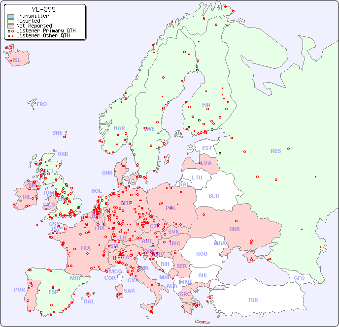 European Reception Map for YL-395