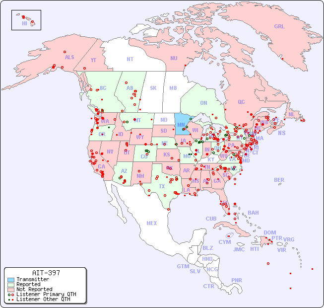North American Reception Map for AIT-397