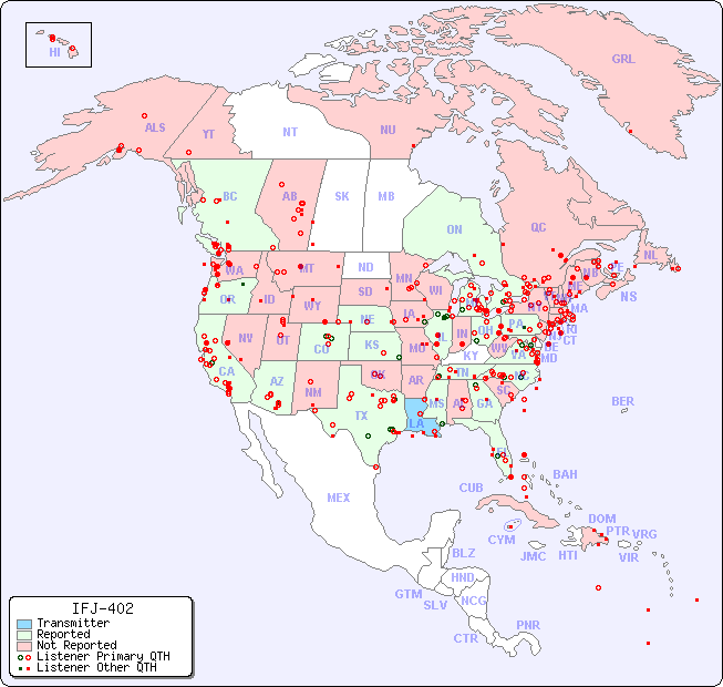 North American Reception Map for IFJ-402