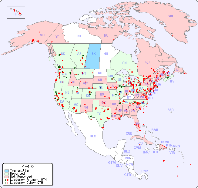 North American Reception Map for L4-402
