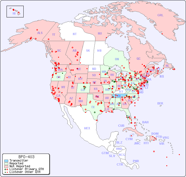 North American Reception Map for BPO-403