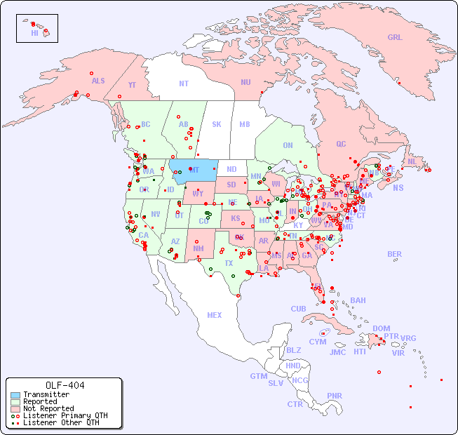 North American Reception Map for OLF-404