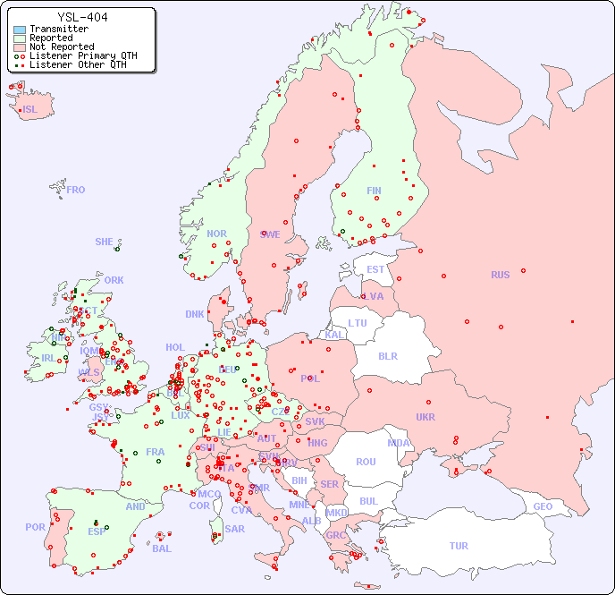 European Reception Map for YSL-404