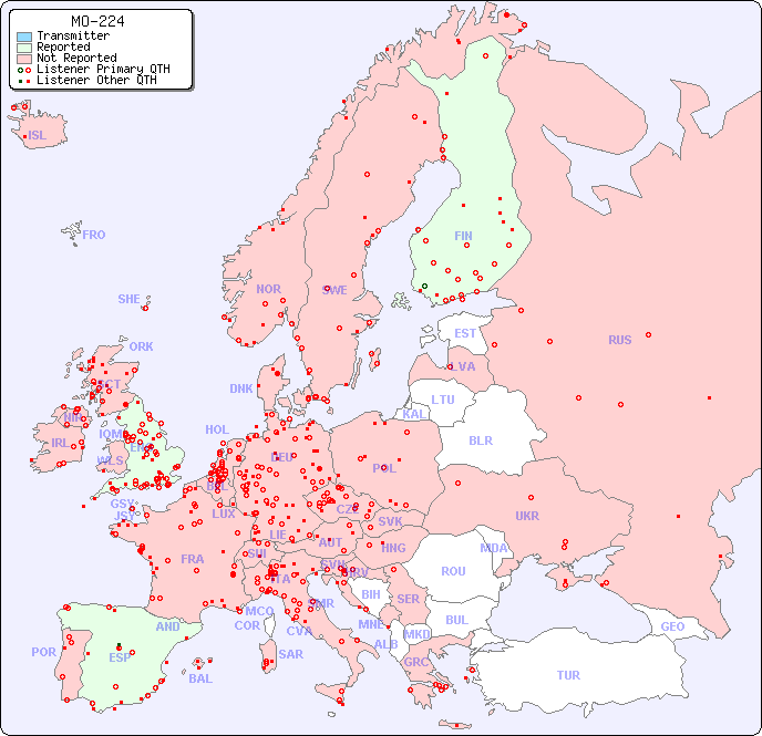 European Reception Map for MO-224