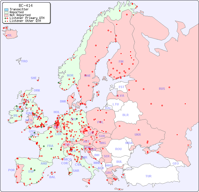 European Reception Map for BC-414