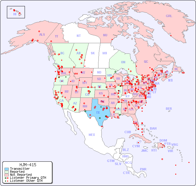 North American Reception Map for HJM-415