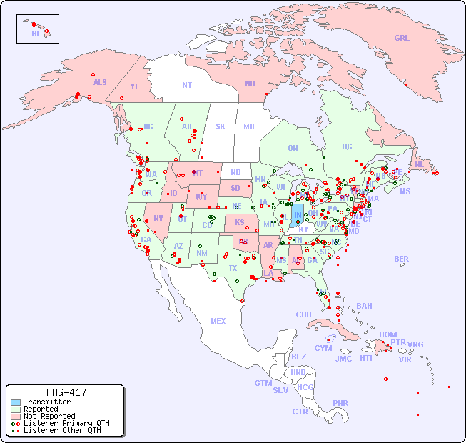 North American Reception Map for HHG-417