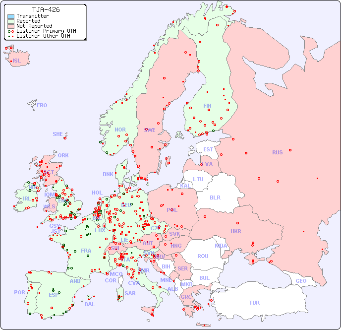 European Reception Map for TJA-426