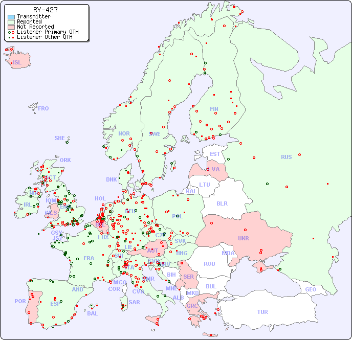 European Reception Map for RY-427