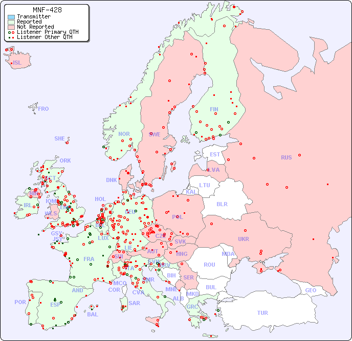 European Reception Map for MNF-428