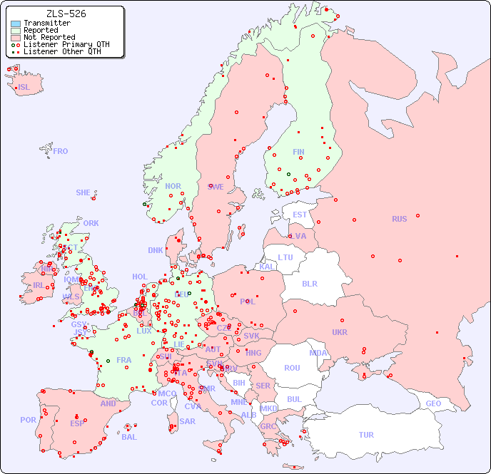 European Reception Map for ZLS-526