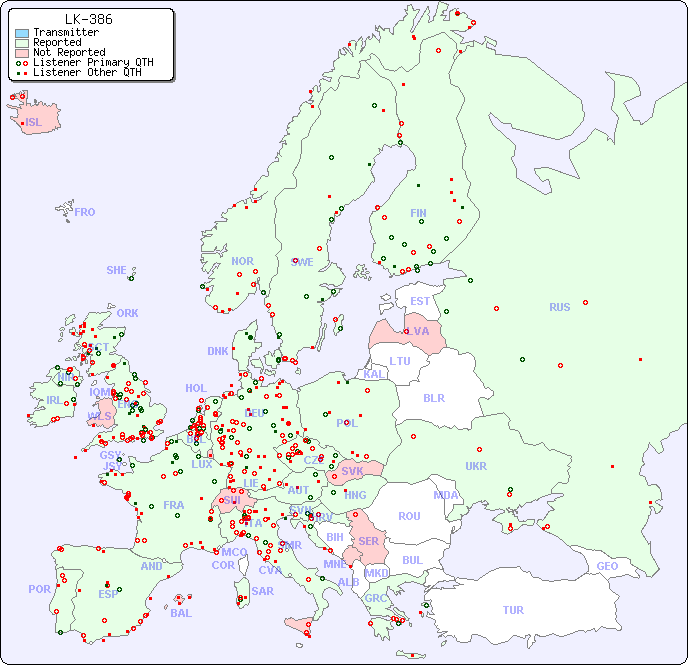 European Reception Map for LK-386