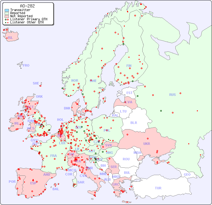 European Reception Map for AO-282