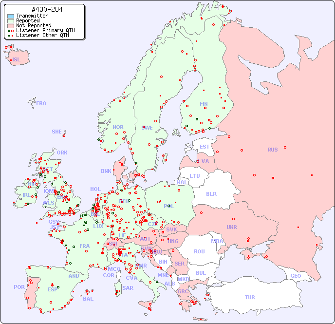 European Reception Map for #430-284