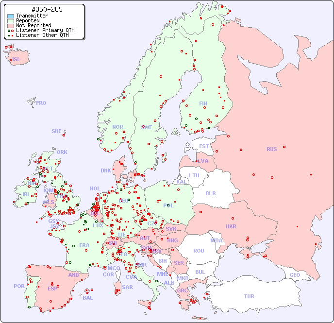 European Reception Map for #350-285