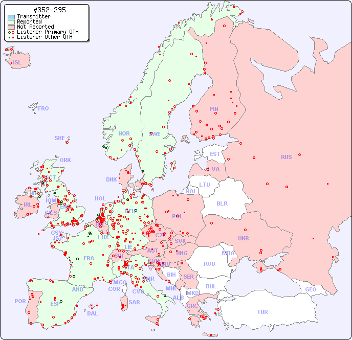 European Reception Map for #352-295