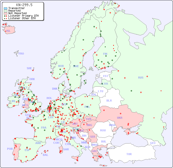 European Reception Map for KN-299.5