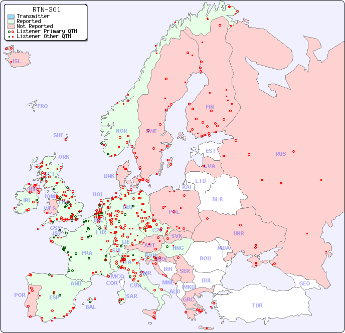 European Reception Map for RTN-301