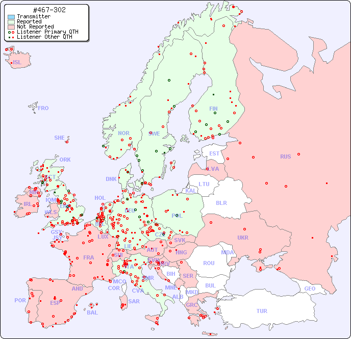 European Reception Map for #467-302