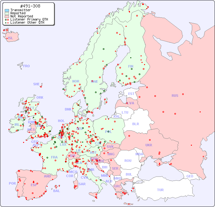 European Reception Map for #491-308