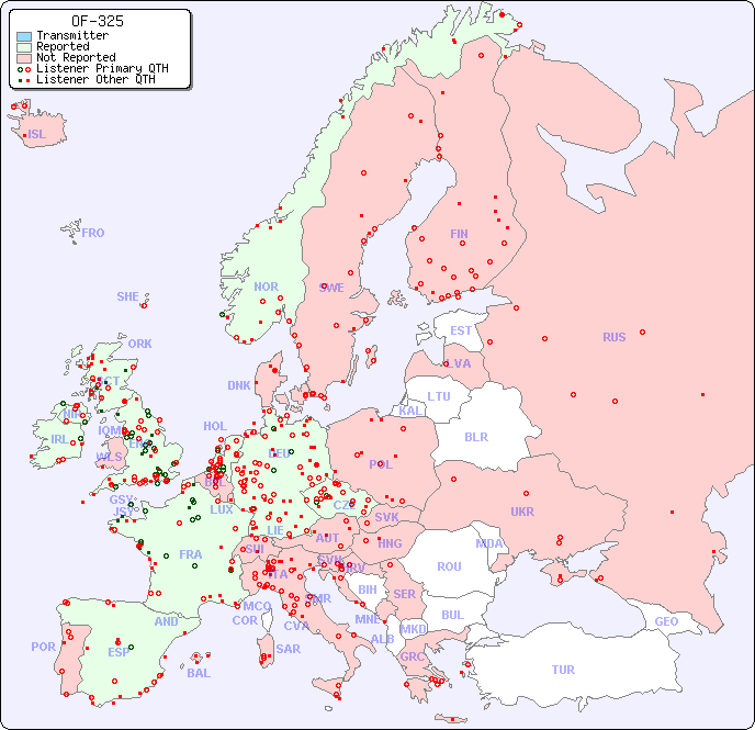 European Reception Map for OF-325