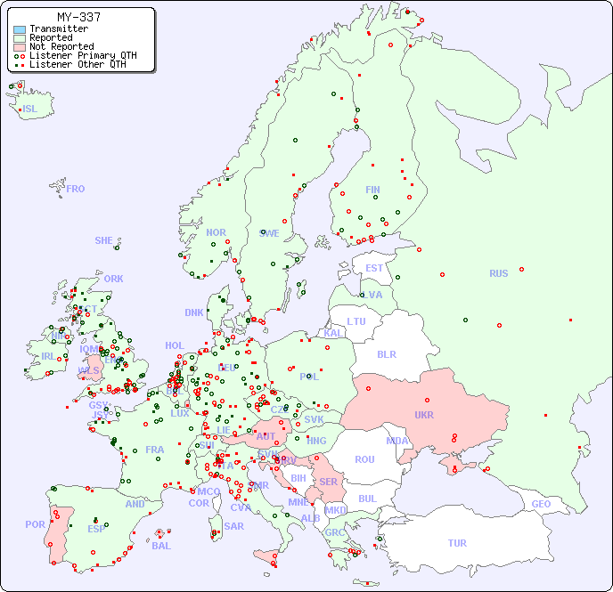 European Reception Map for MY-337