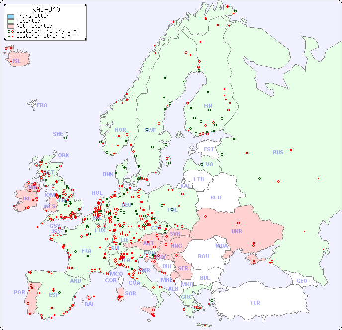European Reception Map for KAI-340