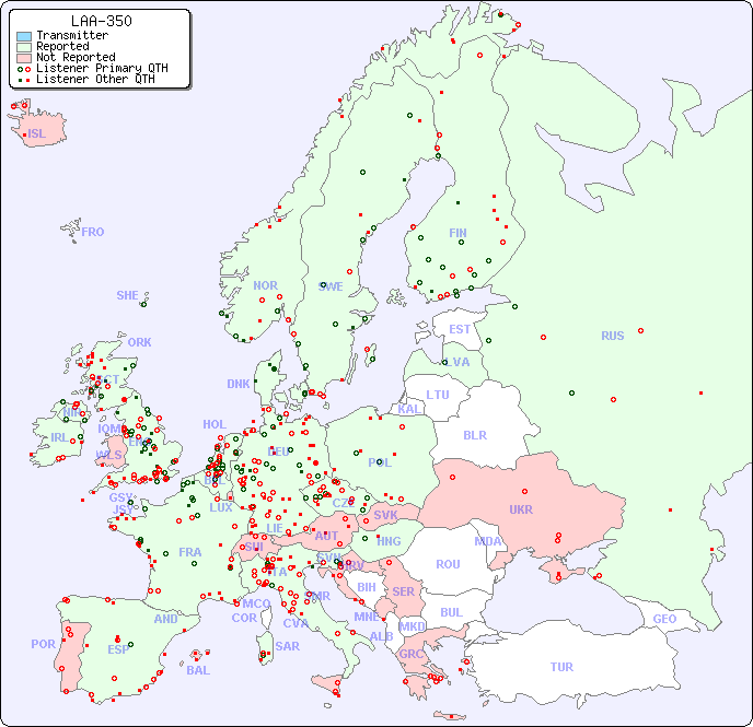European Reception Map for LAA-350