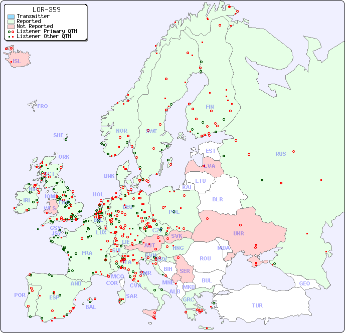 European Reception Map for LOR-359